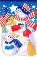 Patriotic Snowman Flag